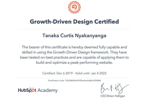 Hubspot growth driven design tanaka curtis nyakanyanga